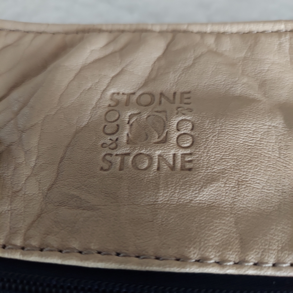 Stone & Co. Beige and NavyLeather Bag - Picture 2 of 2